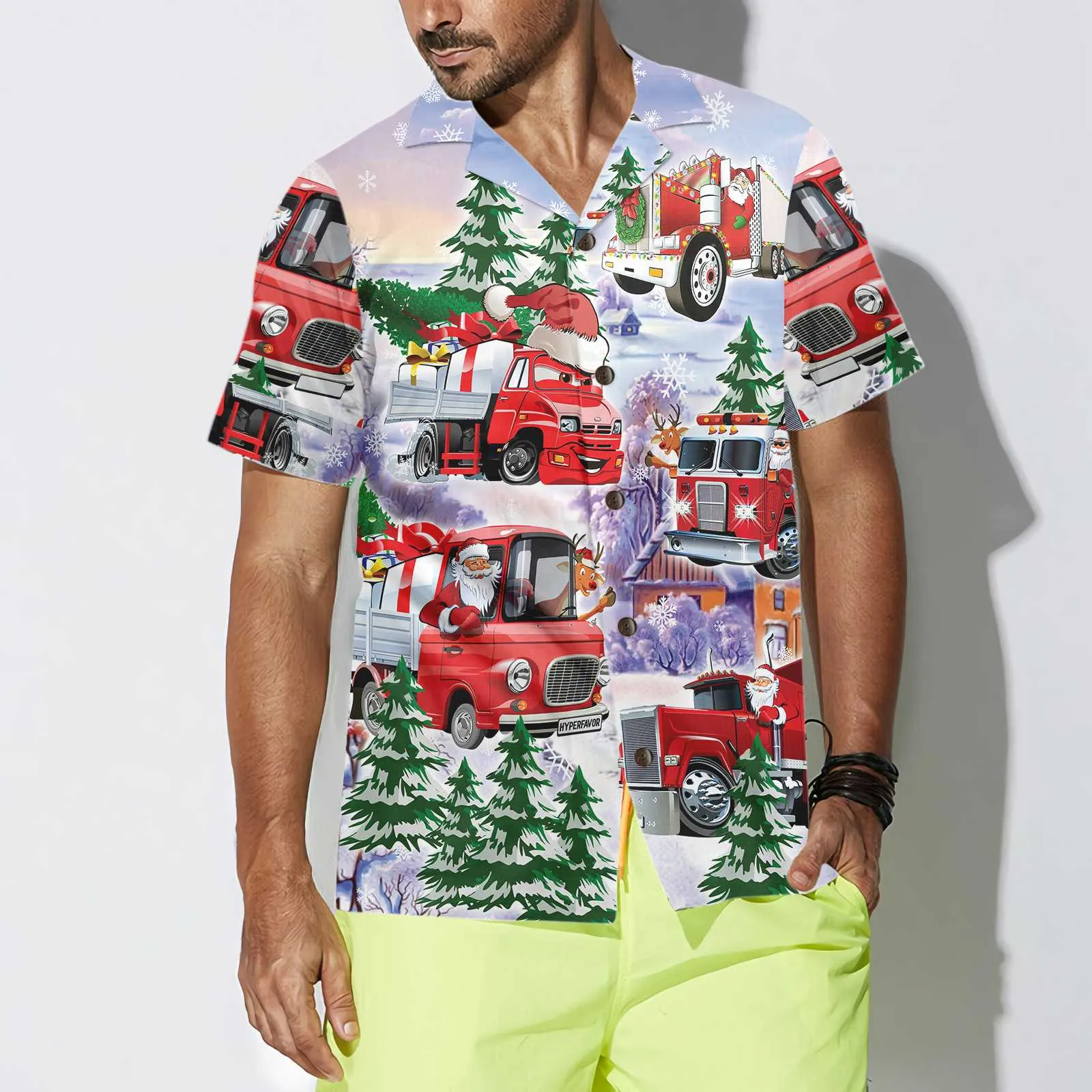 Christmas Truck Hawaiian Shirt, Red Truck Christmas Shirt, Best Christmas Gift