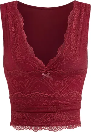 CIDER Lace Crop Tank Tops for Women Summer V Neck Sleeveless Going Out Tops Ruched Sexy Tee Trendy T Shirts Casual