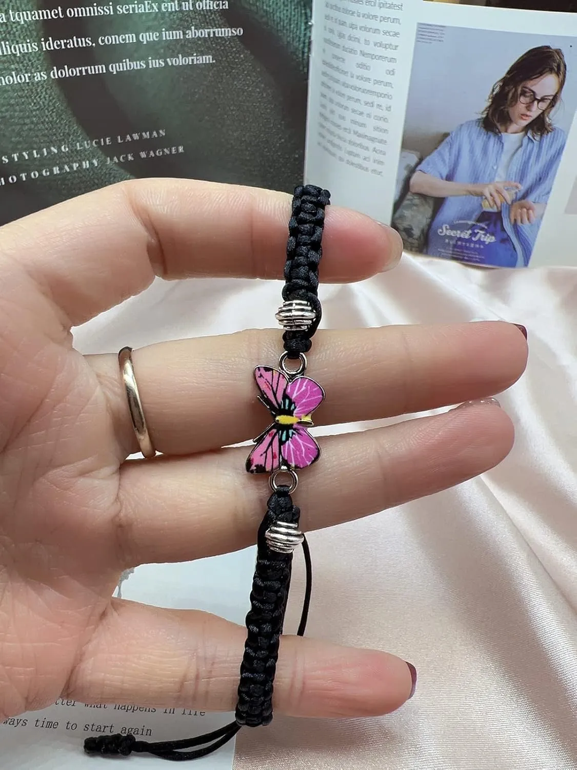 CJIAYUJEW Always believe in yourself Butterfly Bracelet, Cute Butterfly Charm Bracelets Matching Bracelet Friendship Couple Bracelets