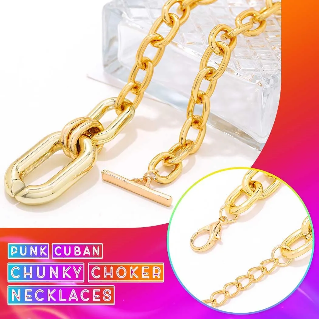 CLOACE Chunky Choker Necklaces Layered Pendant Necklace Chain Punk Thick Necklace Accessories for Women