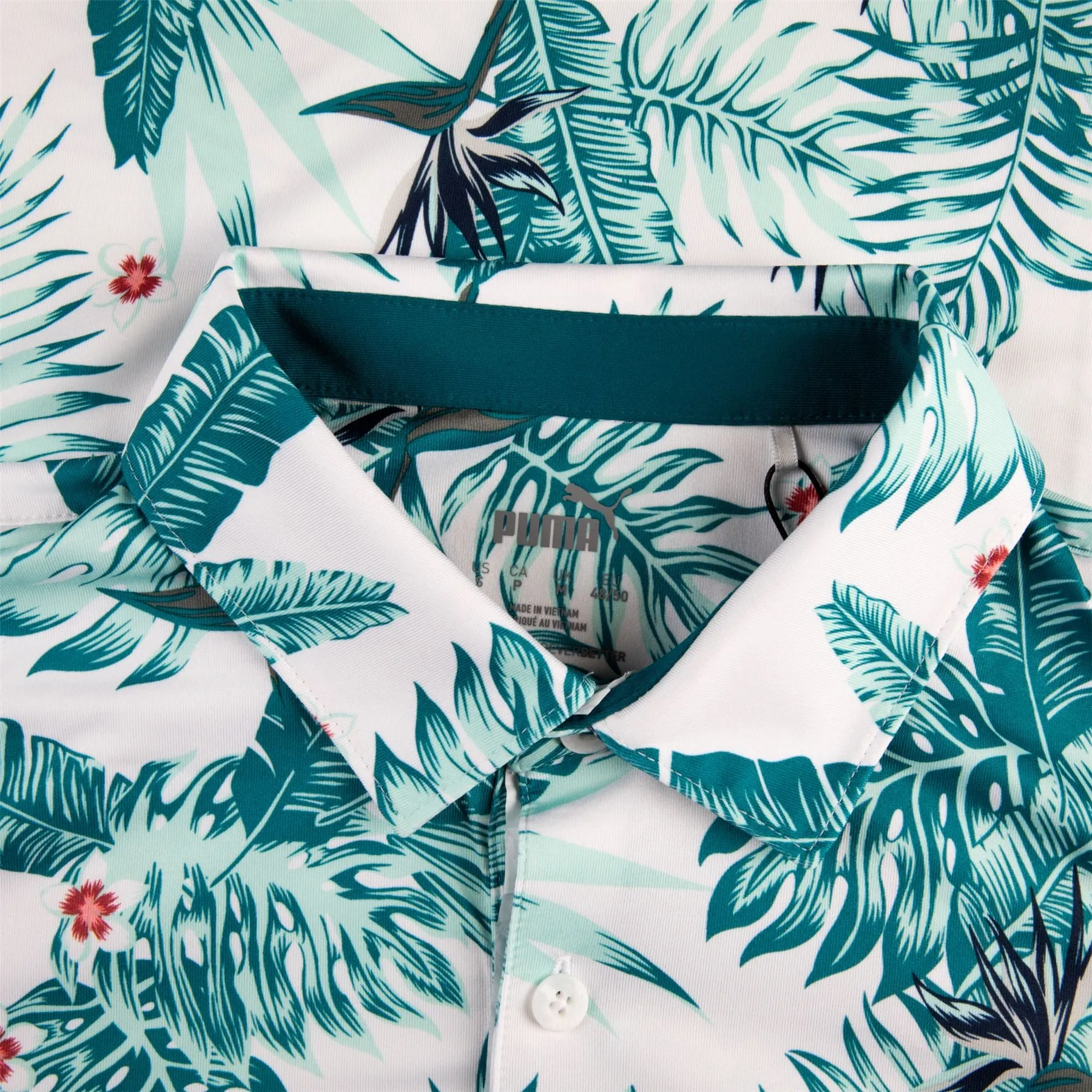 CLOUDSPUN Aloha Polo White Glow-Pacific Green - AW23