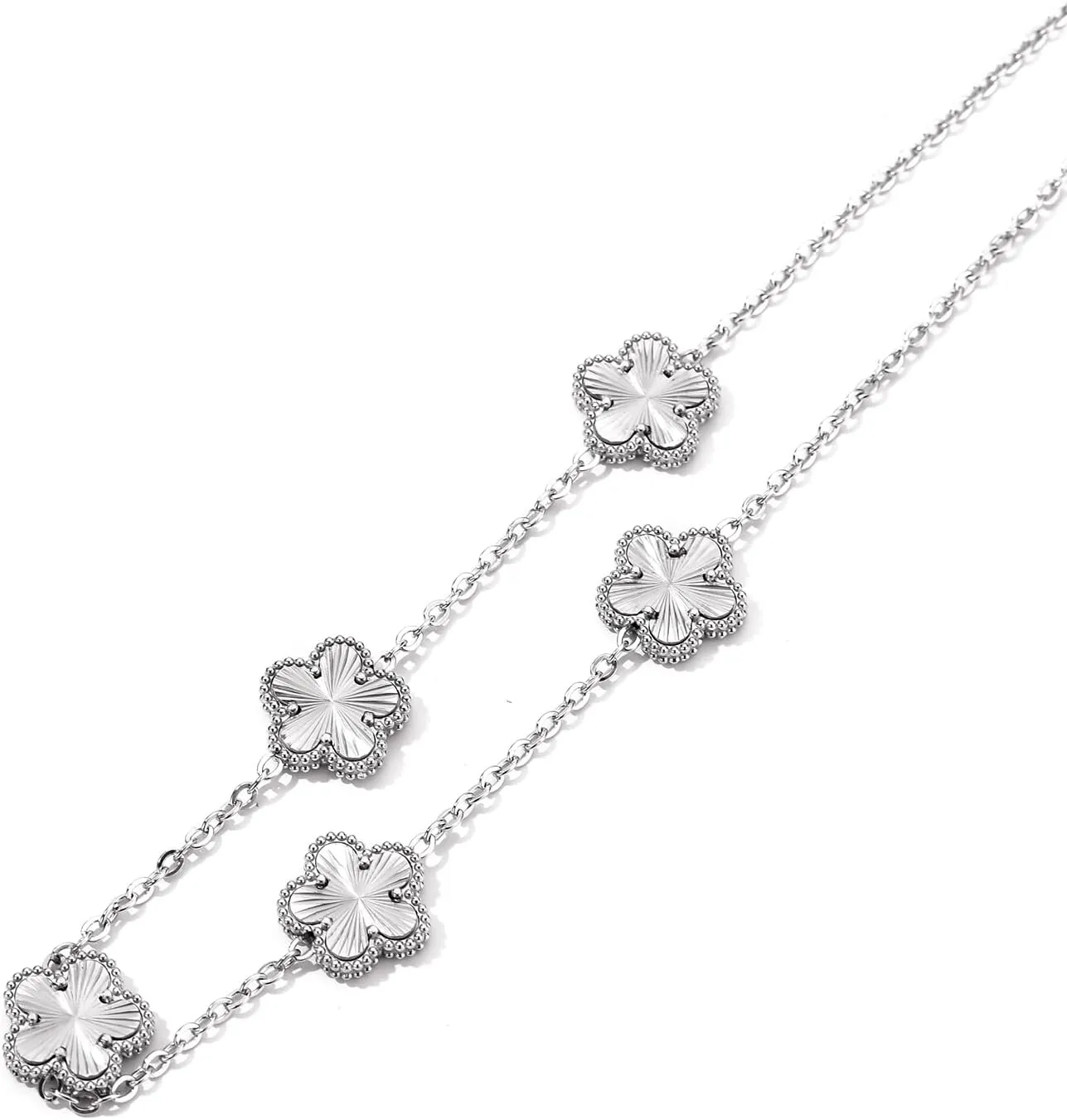 Clover Necklace for Women 18K Gold Plated Stainless Steel Four Leaf Clover Necklace Lucky Simple Dainty Jewelry