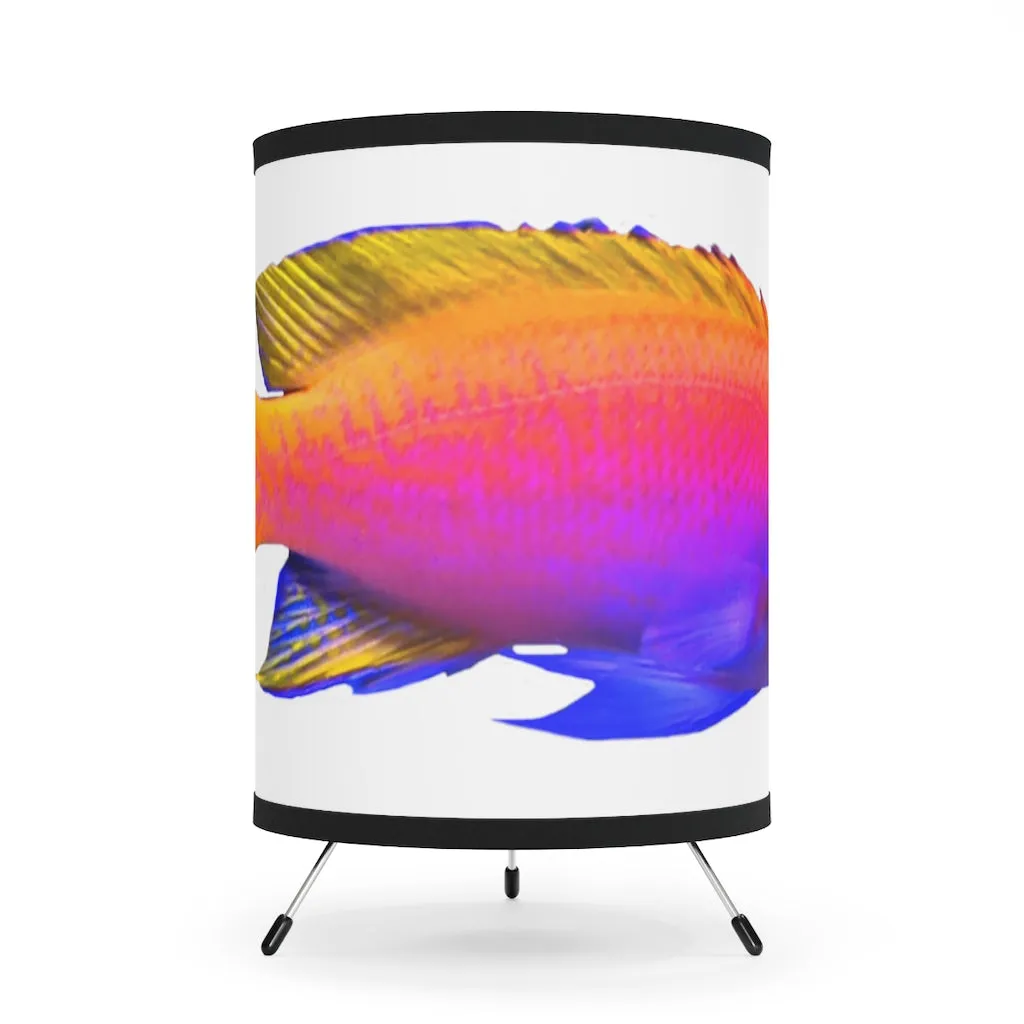 Colored Fish Tripod Lamp with High-Res Printed Shade, US/CA plug