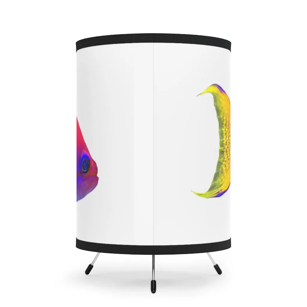 Colored Fish Tripod Lamp with High-Res Printed Shade, US/CA plug