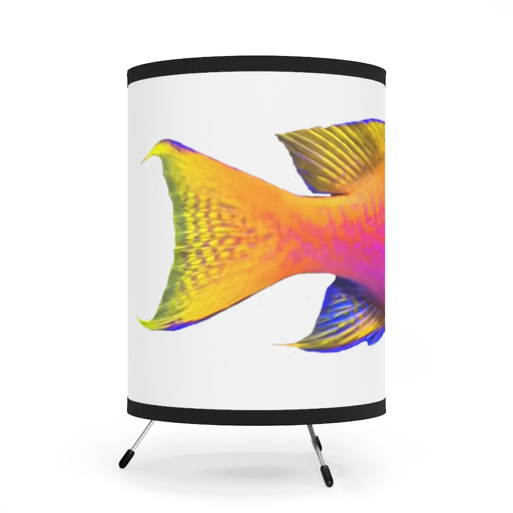 Colored Fish Tripod Lamp with High-Res Printed Shade, US/CA plug