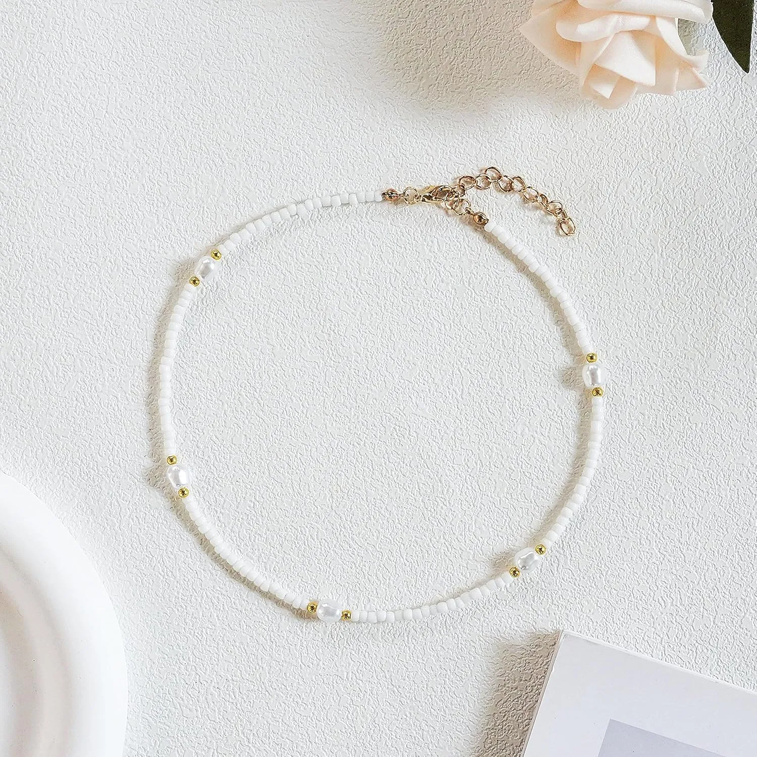 Colorful Boho Bead Choker Necklace Handmade Beaded Necklace Personalized Surfer Beach Necklaces for Women