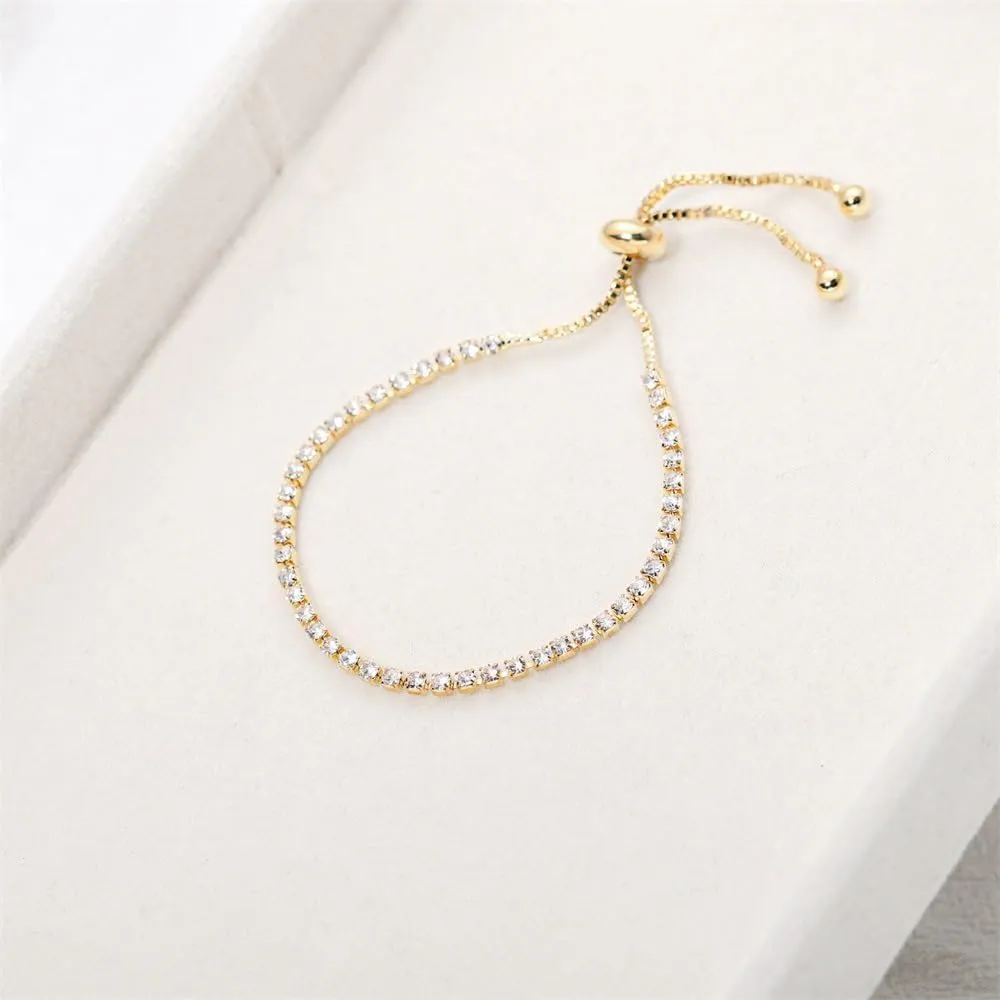 Colorful Tennis Bracelets Cubic Zirconia Dainty Diamond Tennis Bracelets Classic Adjustable Slider Bracelet Fashion Jewelry Wedding Gift for Women Gifts