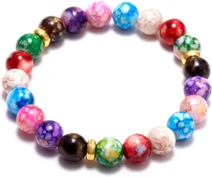 Colourful Stone Buddha Bracelets Prayer Beads Bracelet Feng Shui Pendant for Women Men Lucky Charm Bracelets Religious Amulet Jewelry
