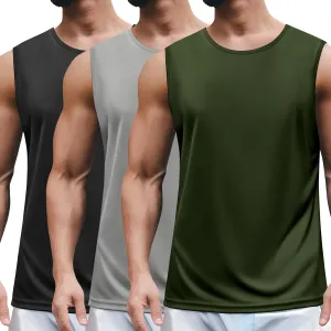 COOFANDY Mens 2 Pack Workout Tank Top UPF 50  Quick Dry Sleeveless Swim Shirt Gym Muscle Athletic Summer Beach T Shirts