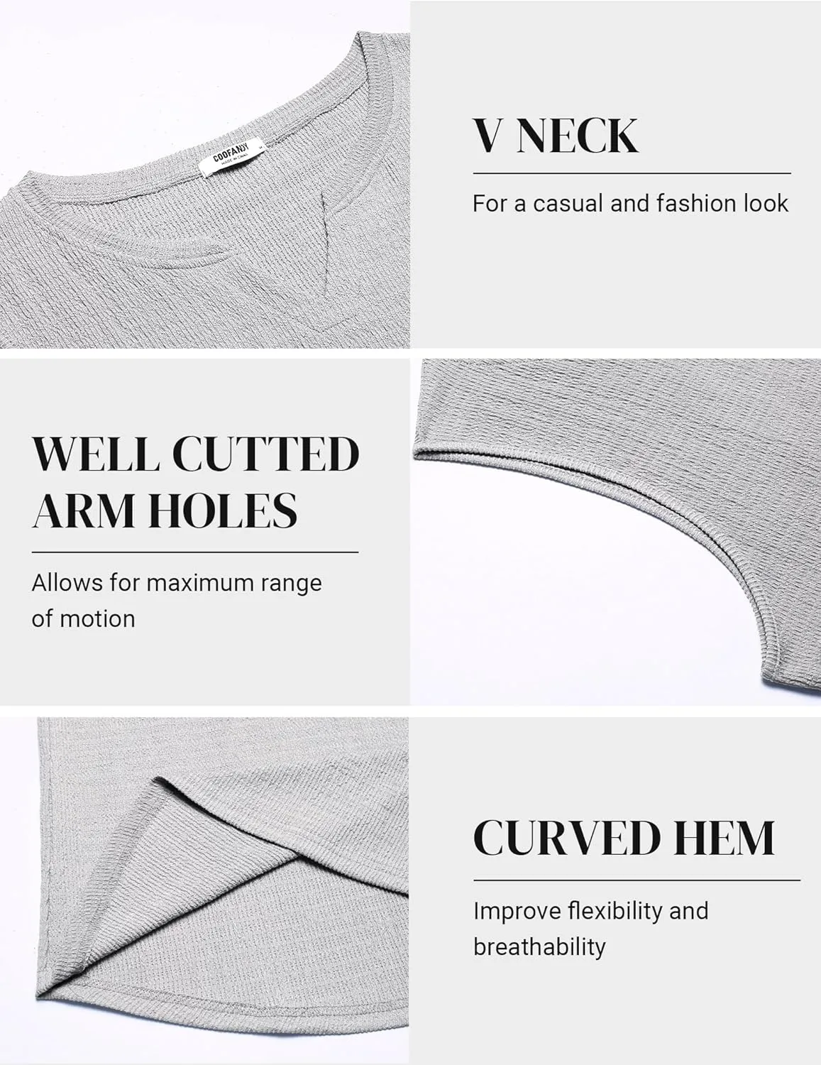 COOFANDY Men's Casual Tank Tops Knit V Neck Sleeveless T Shirts 2 Pack Summer Beach Lightweight Muscle Tee