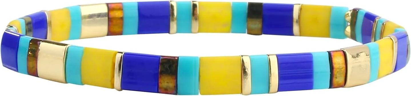 CQUAN CHI Colorful Stretch Strand Bracelets Tila Miyuki Friendship Bracelet Bangle