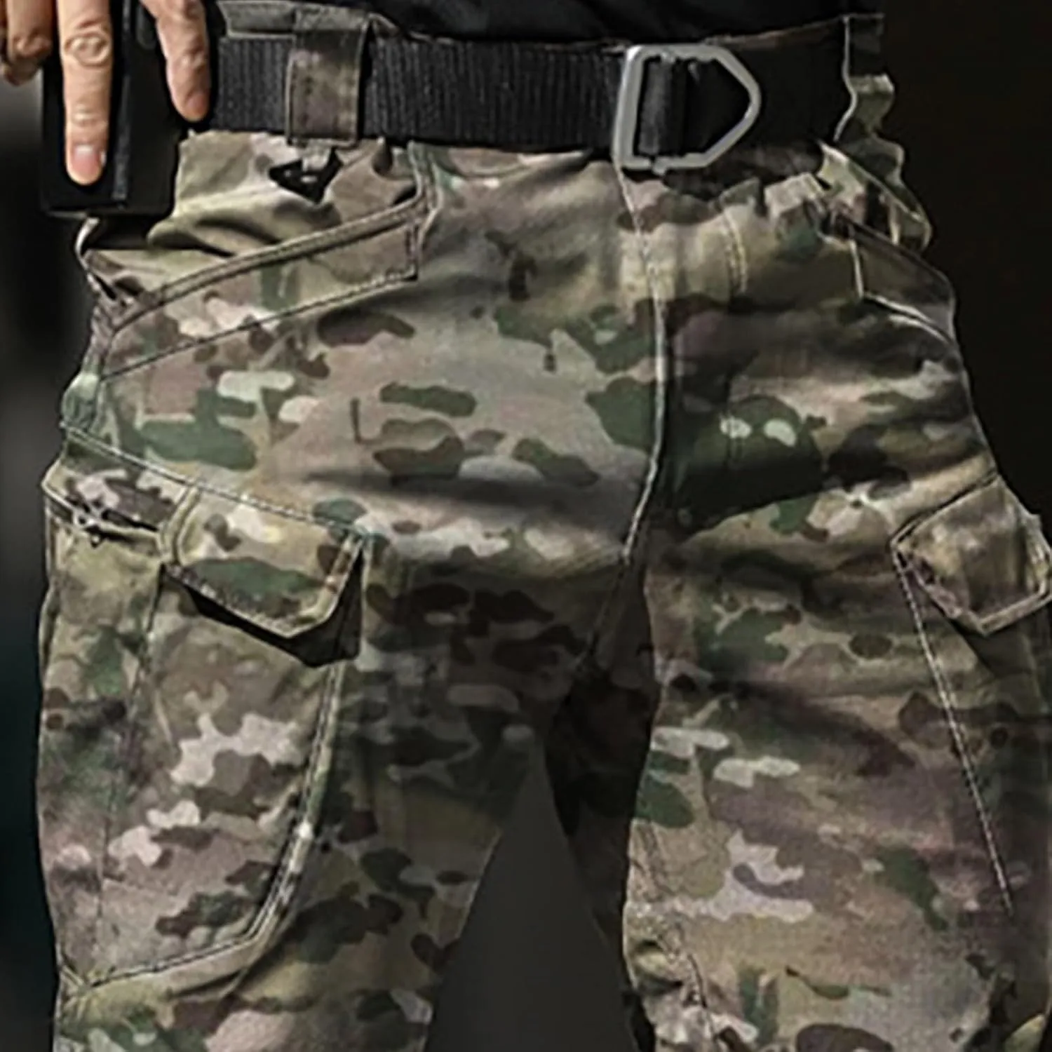 CRNTCEM Mens Camo Cargo Pants Straight Leg Army Combat Military Trousers Chinos Cotton Hiking Hunting Tactical Work Pants