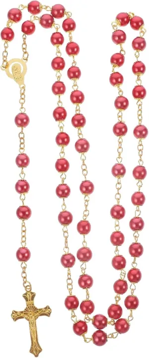 Cross Necklace Prayer Beads Necklaces Crosses Necklace for Women Pearl Necklace Gold Pendant Necklace