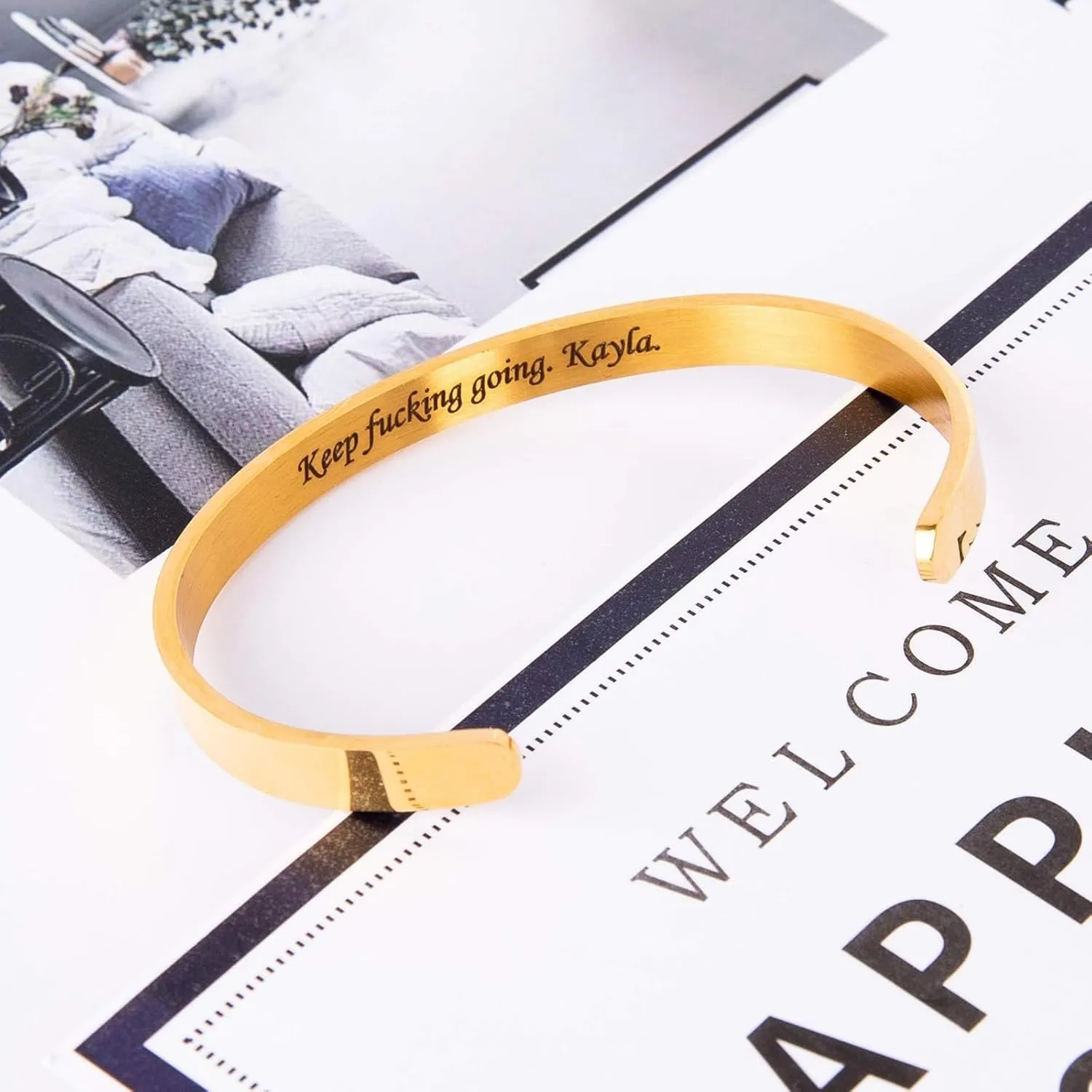 Custom Bracelets, Couple Personalized Bracelet Inspirational Quotes Stainless Steel Engraved Bracelet Best Friends Sisterscustom Friendship Bracelets