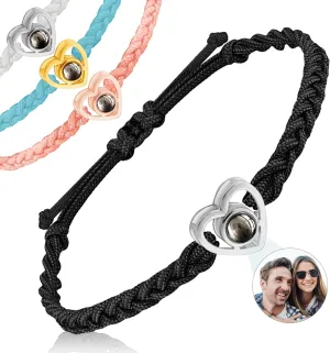 Custom Bracelets with Picture Inside, Picture Bracelet Personalized Photo Projection Bracelets, Valentines Day Birthday Christmas Gifts for Women/Men