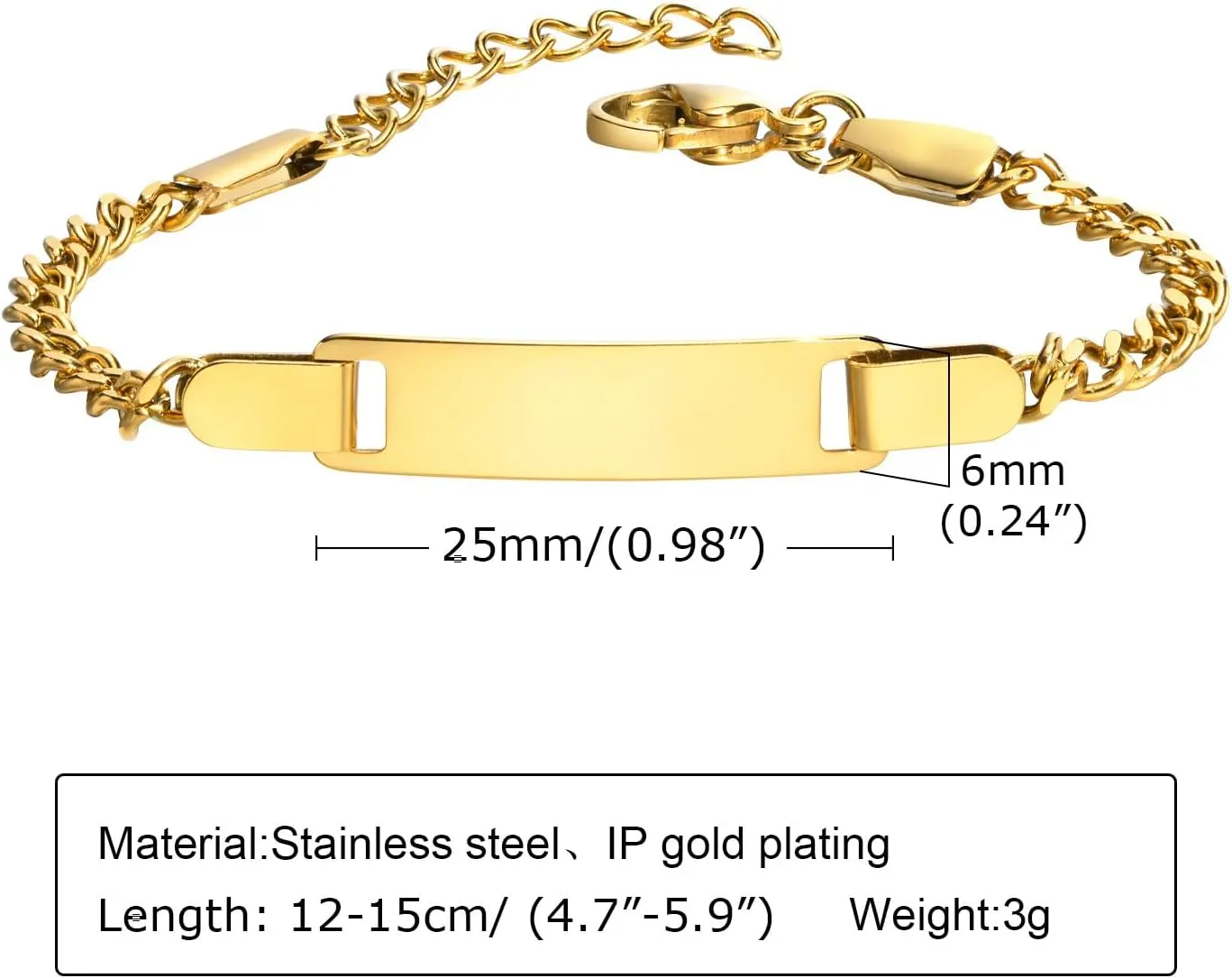 Custom Name Engraved Bracelet for Children Stainless Steel,Baby Bracelets for Infant Girls 14k Gold Personalized Gold Name Bar Bracelet for Newborn Toddler Baby Girls Boys Baptism First Birthday Gift