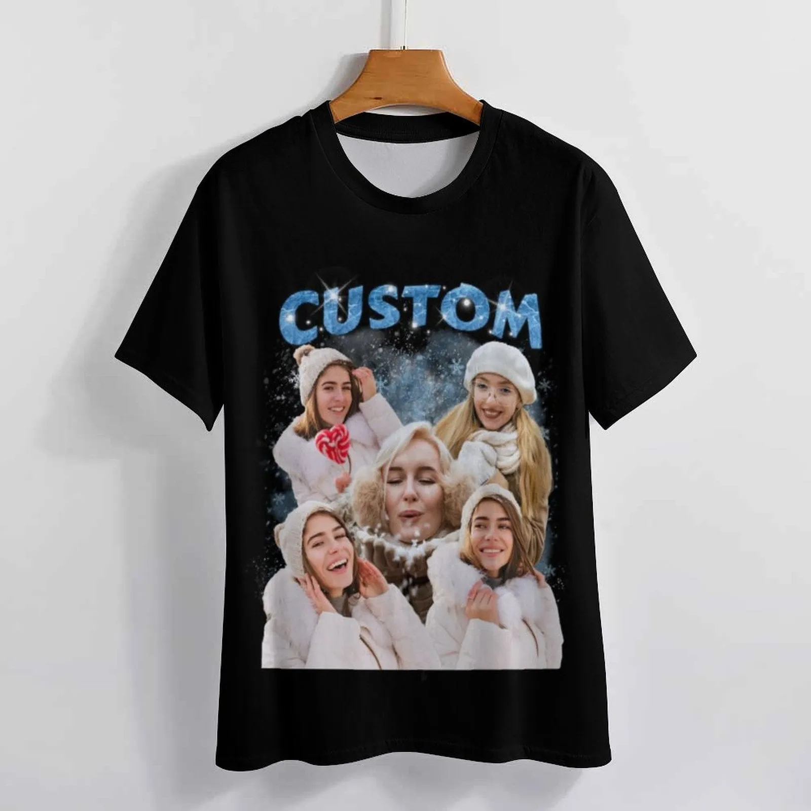 Custom Your Photo T-shirt Personalized Christmas Unisex Shirts with Pictures