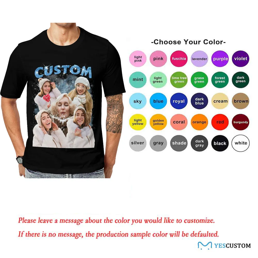Custom Your Photo T-shirt Personalized Christmas Unisex Shirts with Pictures