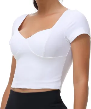 Cute Crop Tank Tops for Women Workout Athletic Gym Yoga Camisole Tee Top Basic Tunic T Shirts Trendy Clothes Summer
