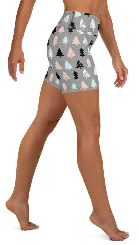 Cute Minimalistic Christmas Yoga Shorts