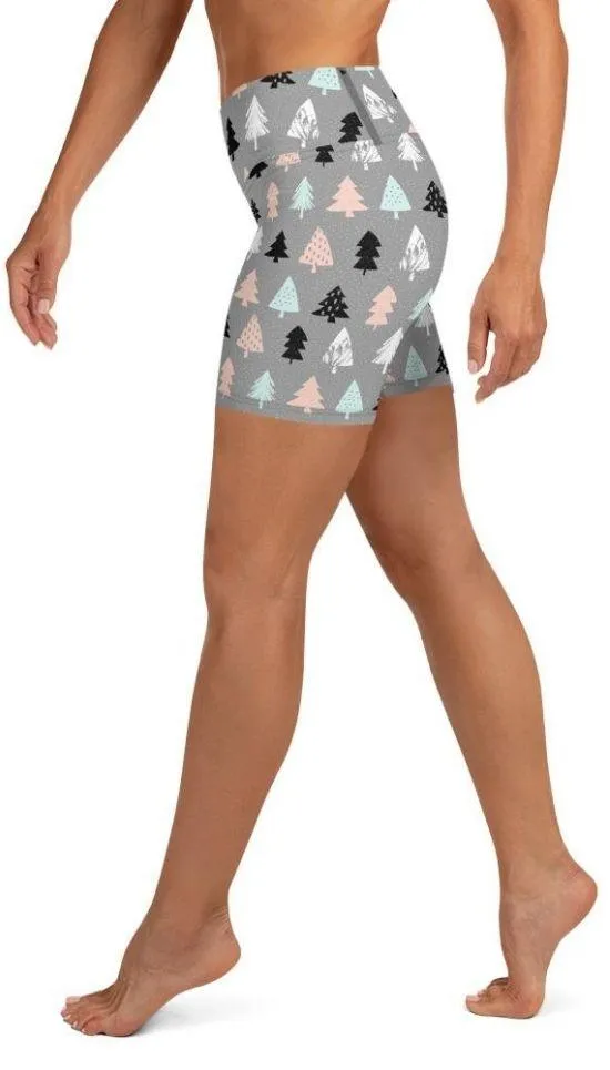 Cute Minimalistic Christmas Yoga Shorts