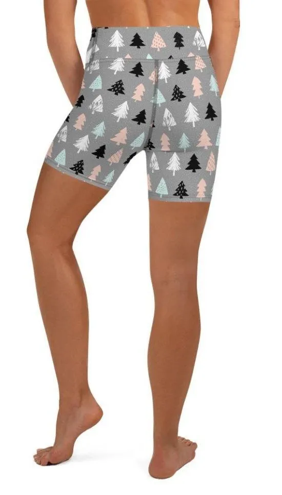 Cute Minimalistic Christmas Yoga Shorts