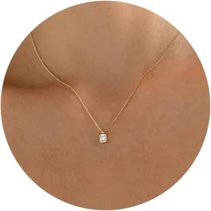 Dainty Gold Necklace for Women, 14k Gold Plated Diamond Pendant Necklace Simple Gold Choker Necklaces for Women Trendy Cute CZ Necklaces Fashion Gold Jewelry for Women