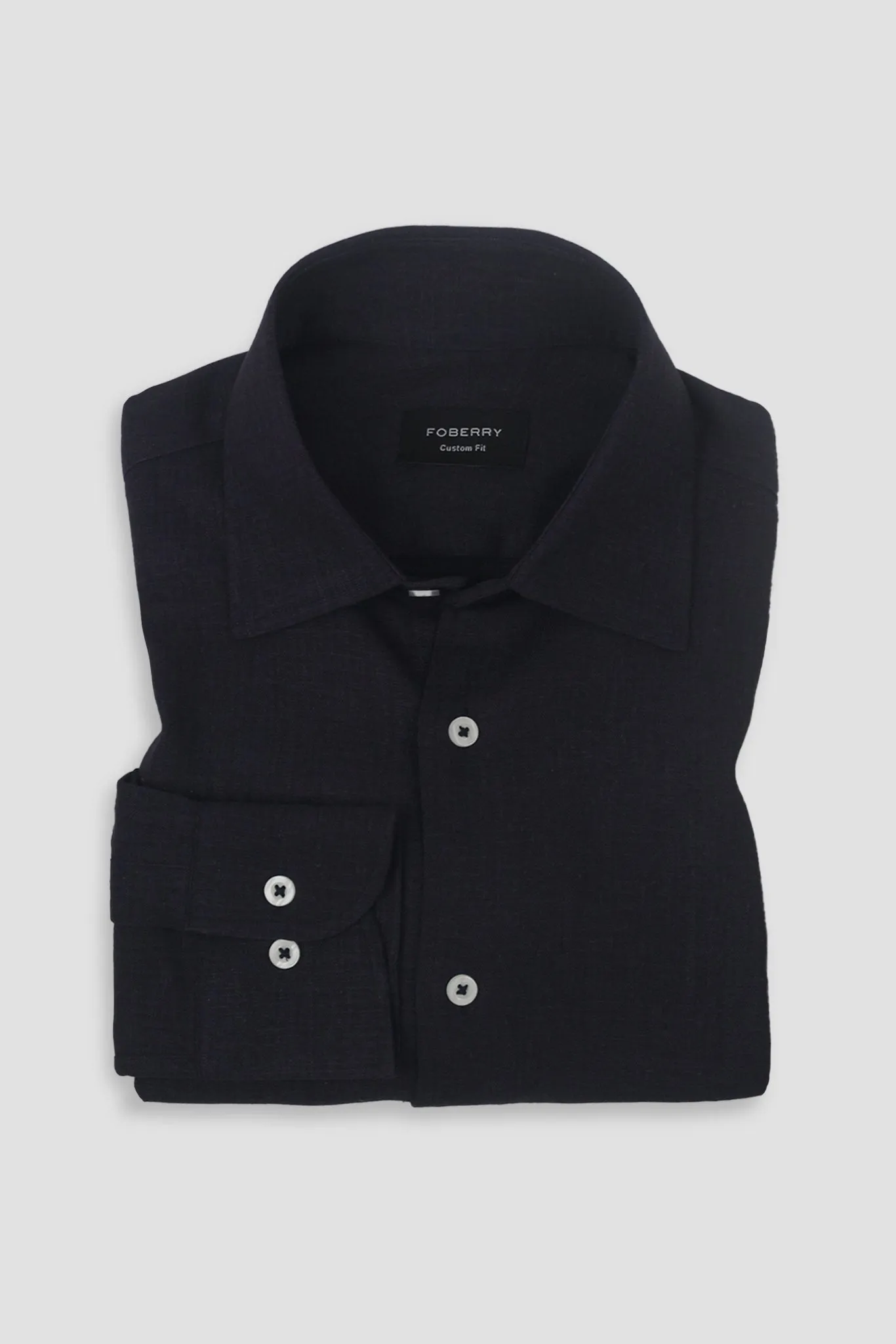 Dark Indigo Blue Linen Shirt