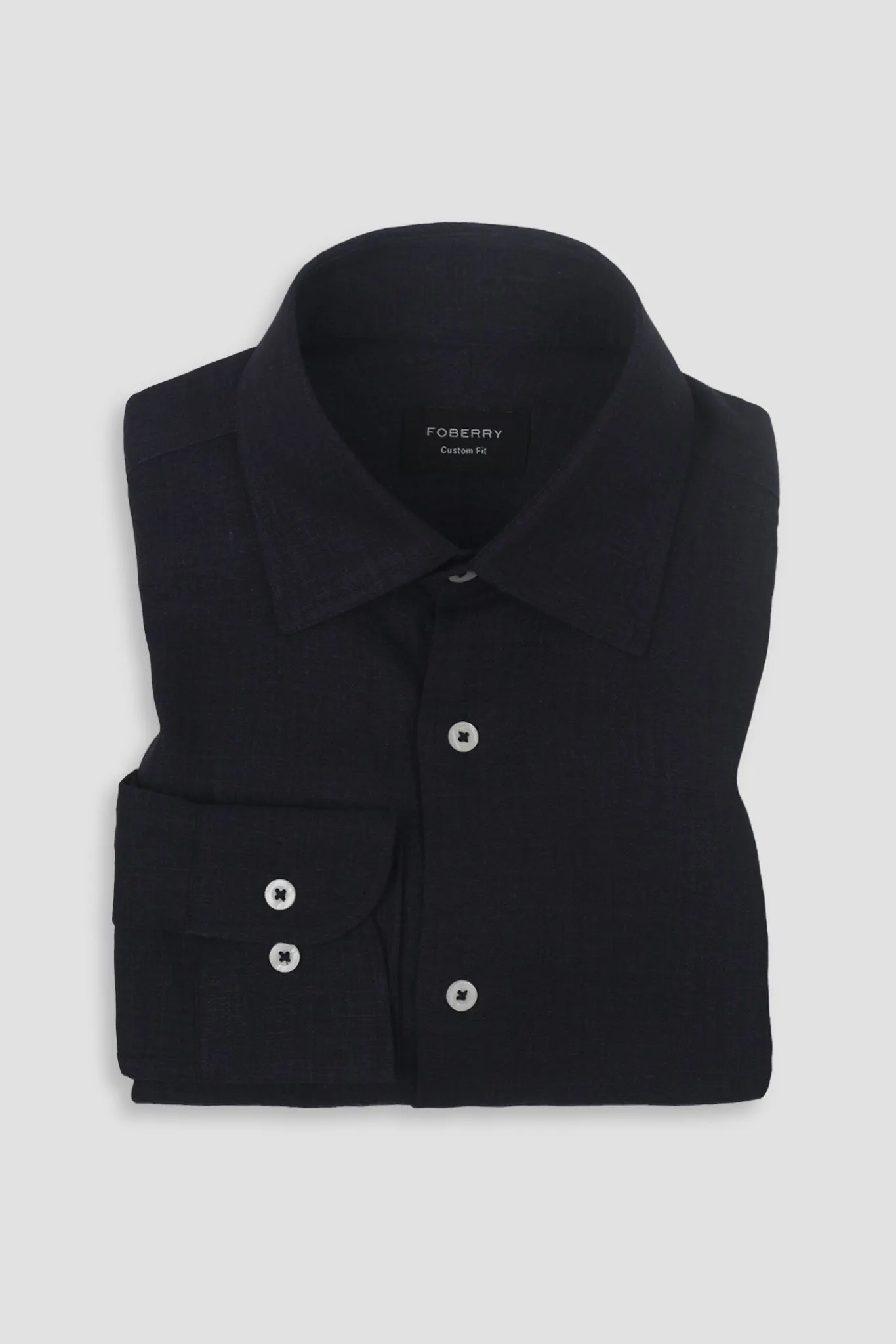 Dark Indigo Blue Linen Shirt