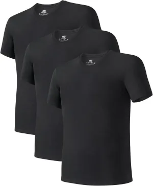 DAVID ARCHY Men's Undershirt Bamboo Rayon Moisture-Wicking Crewneck T-Shirts Stretch Tees for Men, 3 or 5 Pack