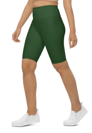 Deep Forest Green Biker Shorts