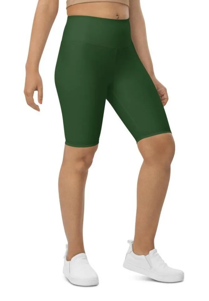 Deep Forest Green Biker Shorts