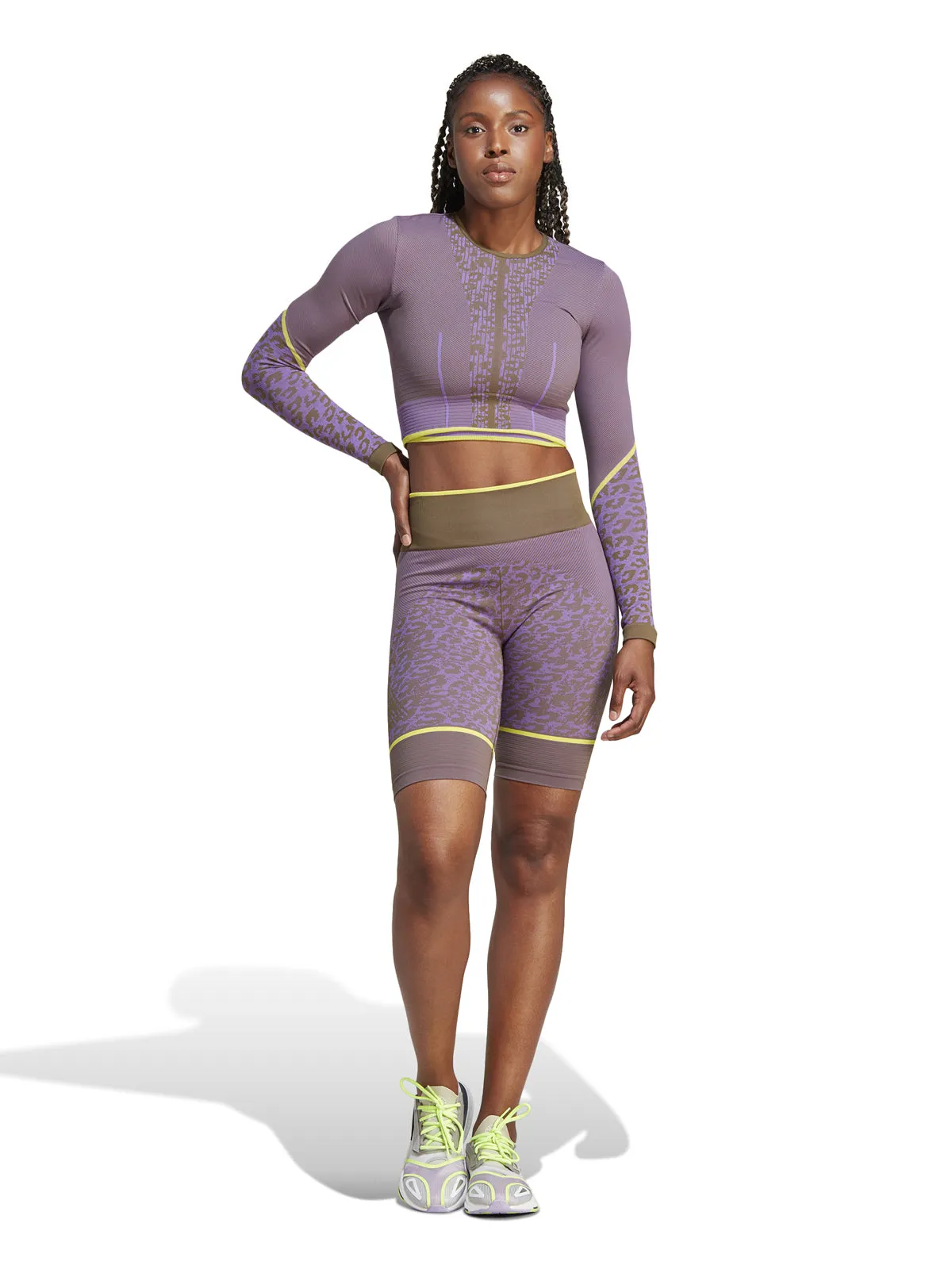 Deep Lilac Leopard Seamless TrueStrength Bike Shorts