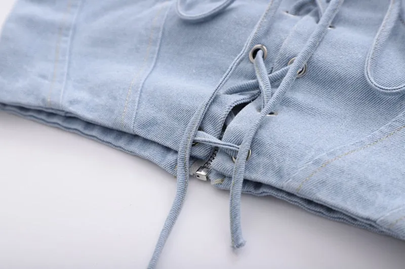 DENIM CROPPED TOP