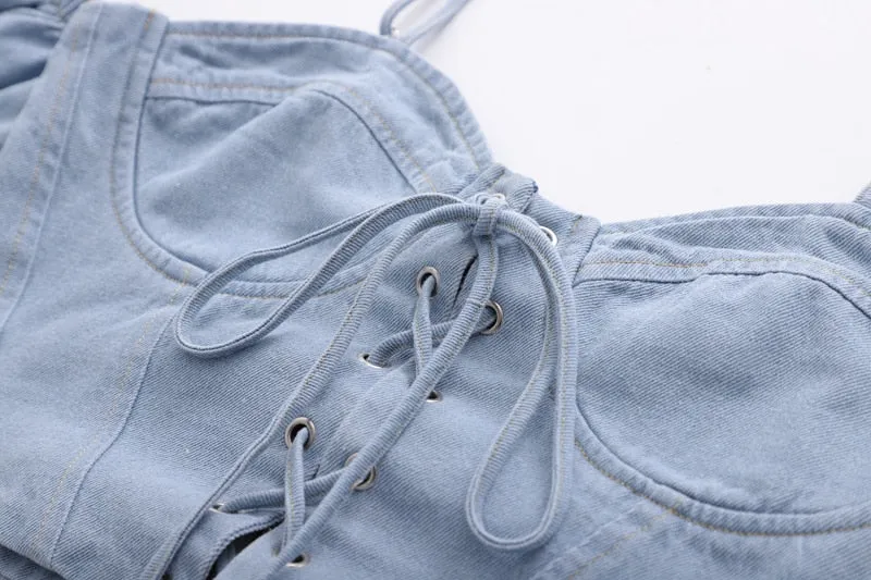 DENIM CROPPED TOP