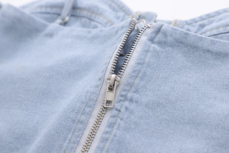 DENIM CROPPED TOP