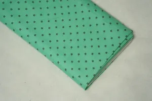Digital Micro Print on Green base - Linen Fabric