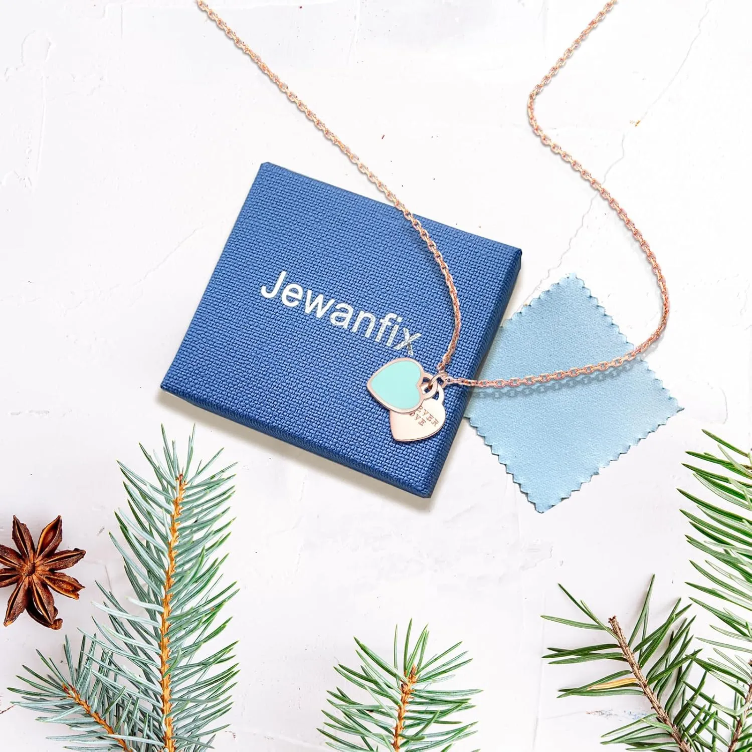 Double Heart Silver Necklace, Cute Dainty Love Pendant Necklaces for Women