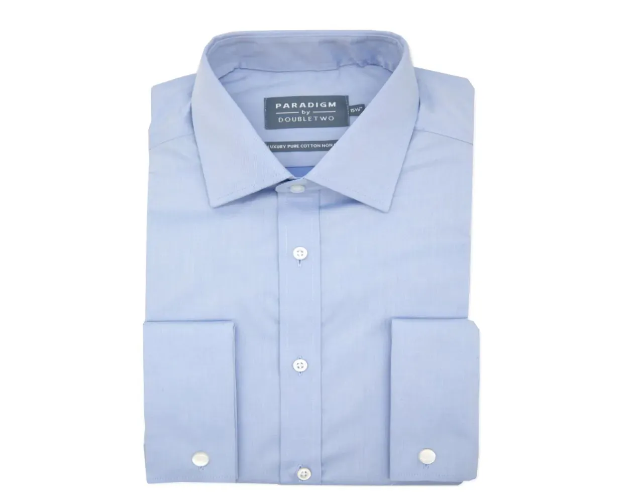 Double Two/Paradigm Men's Double Cuff Pure Cotton Non Iron Formal Shirts Size 14.5 - 23, 7 Colours