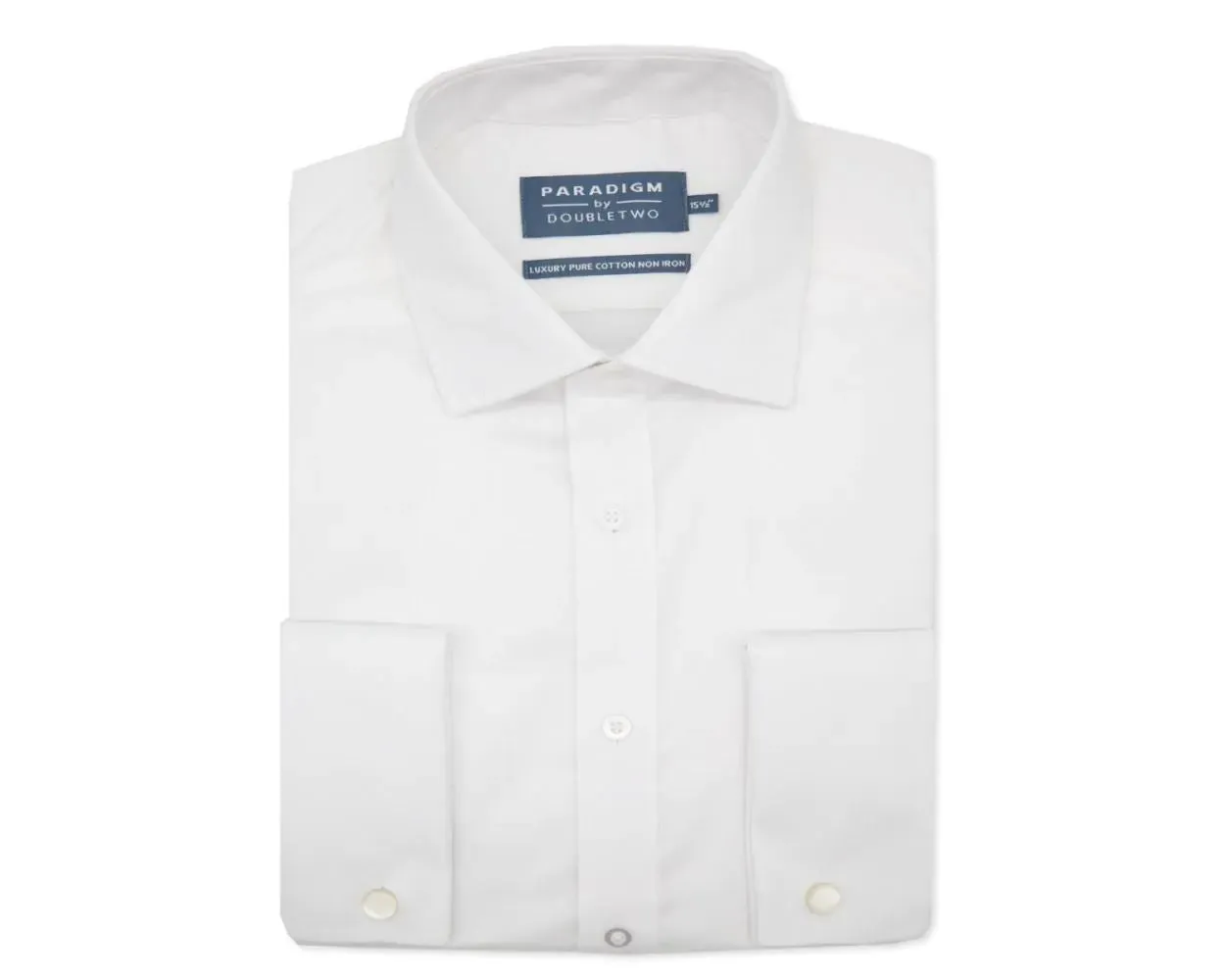 Double Two/Paradigm Men's Double Cuff Pure Cotton Non Iron Formal Shirts Size 14.5 - 23, 7 Colours