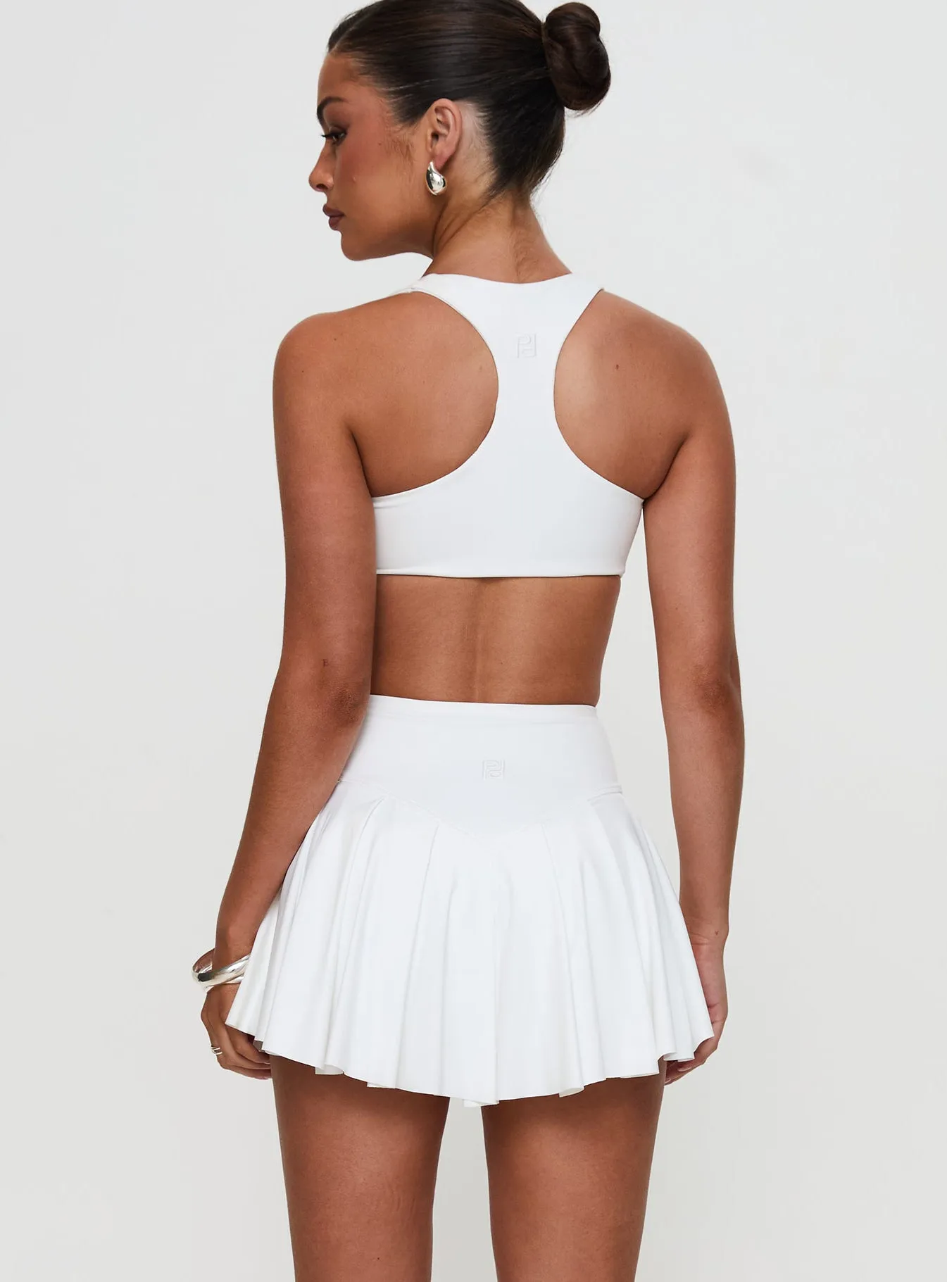 Dynamic Pleat Active Skort White