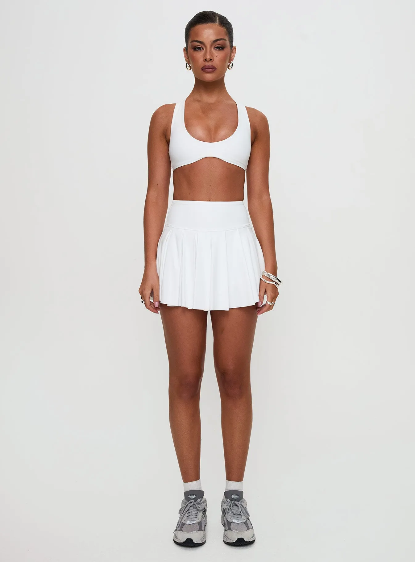 Dynamic Pleat Active Skort White