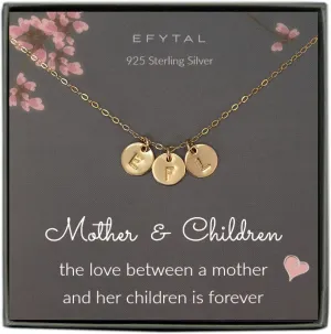 EFYTAL Multiple Initial Necklaces for Women, Dainty 14k Gold-Filled or Sterling Silver 3 Initial Necklace, Mom Necklace with Initials, Personalized Necklaces for Women, Letter Necklace for Women