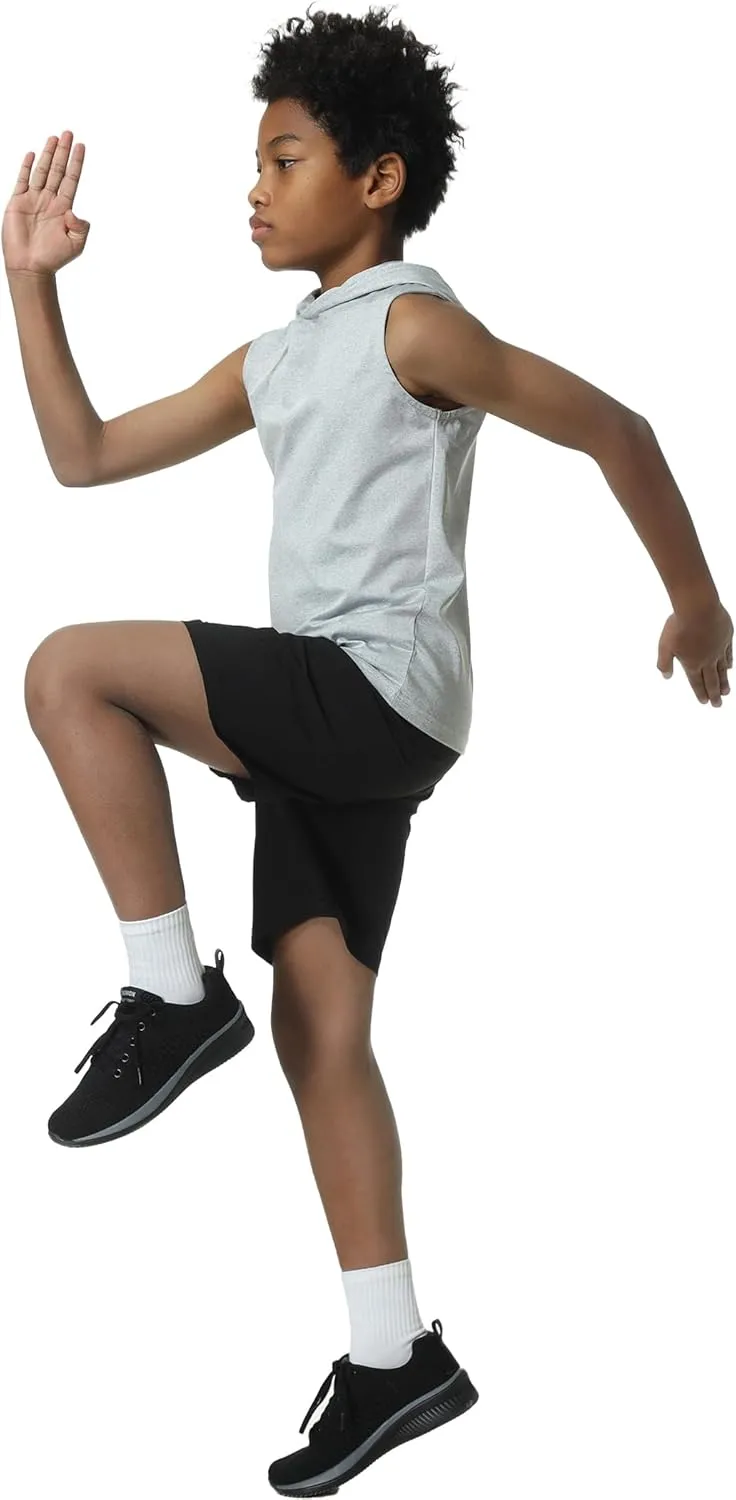 EXARUS Boys Athletic Shirts Short Sleeve Quick Dry Workout Tee Active Performance T-Shirts for Kids 6-16Y