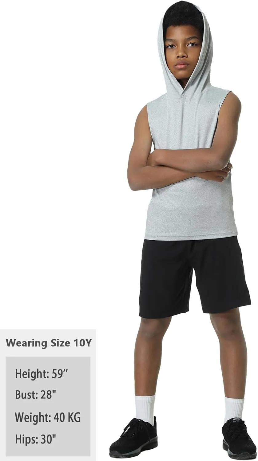 EXARUS Boys Athletic Shirts Short Sleeve Quick Dry Workout Tee Active Performance T-Shirts for Kids 6-16Y