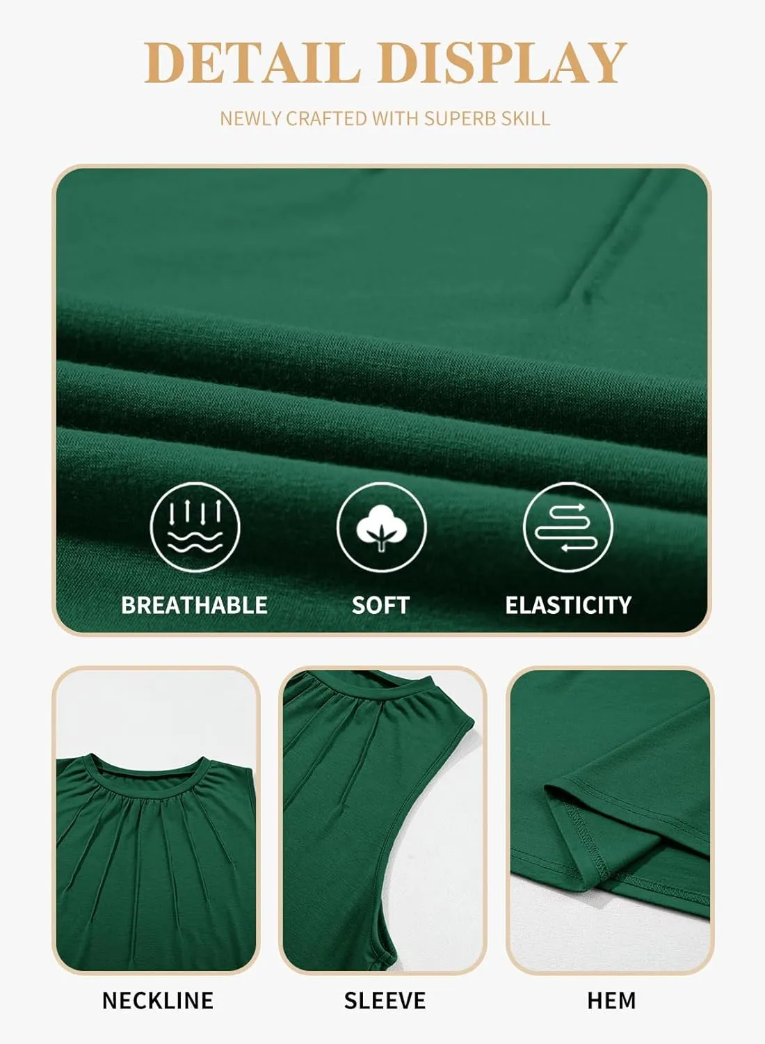 Eytino Plus Size Tank Tops for Women Summer Crewneck Sleeveless T Shirts Loose Fit Tunic Blouse(1X-5X)