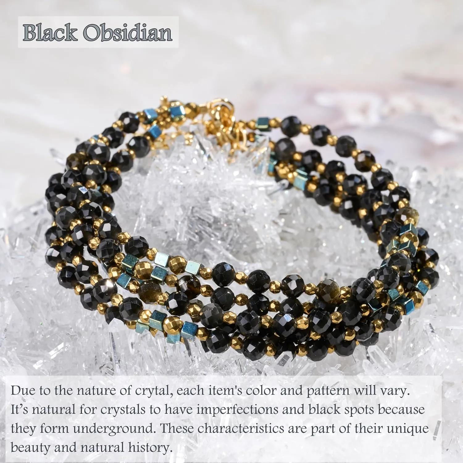 Farfume Crystal Beaded Bracelets, Chakra 4mm Natural Stone Beads Bracelets, Gemstone Spiritual Jewelry Gifts for Women