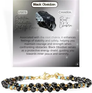 Farfume Crystal Beaded Bracelets, Chakra 4mm Natural Stone Beads Bracelets, Gemstone Spiritual Jewelry Gifts for Women