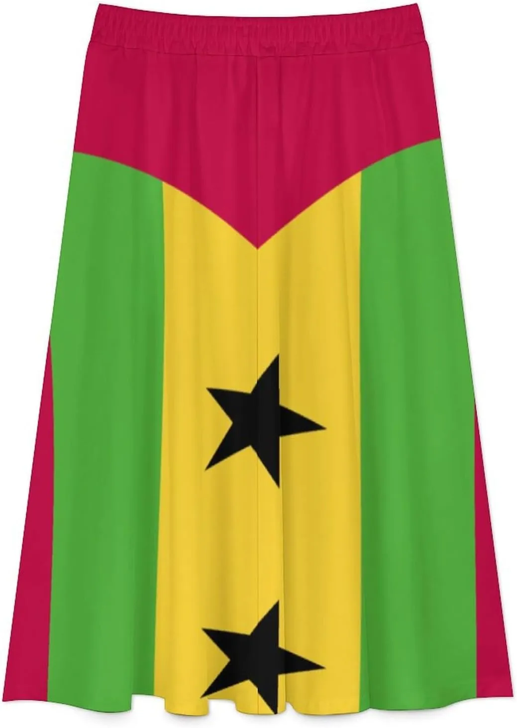 Fattyeery Skirts for Womens Sri Lanka Flag Summer Pleated High Waisted Long Skirt Casual Skirt for Beach Party Holiday Dress