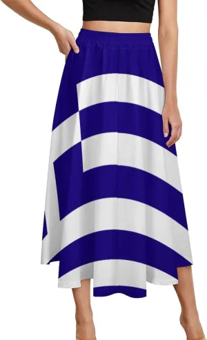 Fattyeery Womens Half Long Skirt Guyana Flag Casual Pleated Plisse Hem Summer for Womens Midi Skirt Dress